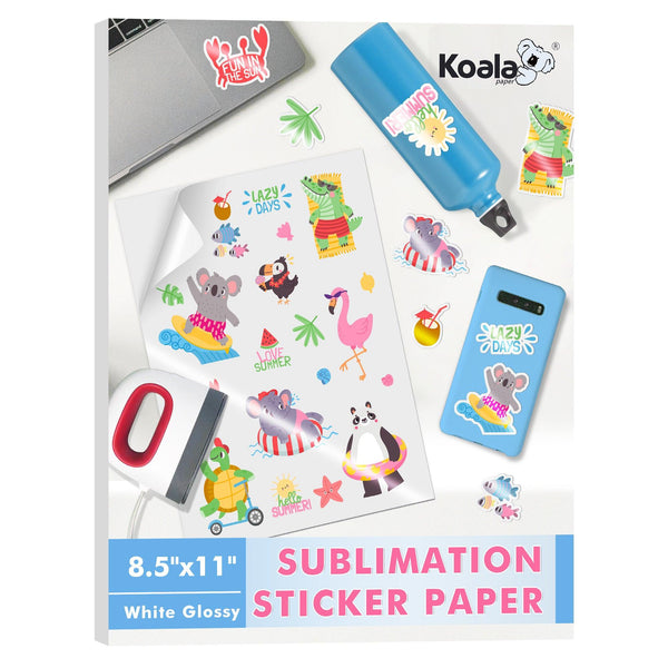 100% Waterproof White Glossy Sublimation Sticker Paper 25 Sheets - A-SUB