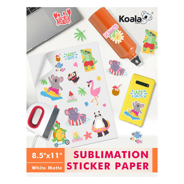 100% Waterproof Matte White Sublimation Sticker Paper 25 Sheets - A-SUB