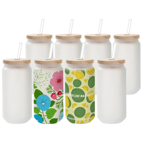 A-SUB 16 OZ Sublimation Glass Cups Frosted 8pcs - A-SUB