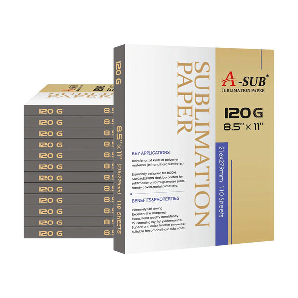 【Bulk Prices】2200 Sheets A-SUB 8.5" x 11" Sublimation Paper 120gsm - A-SUB