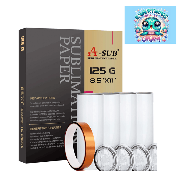 Everything Okay 20 OZ Sublimation Bundle (Pattern included) - A-SUB