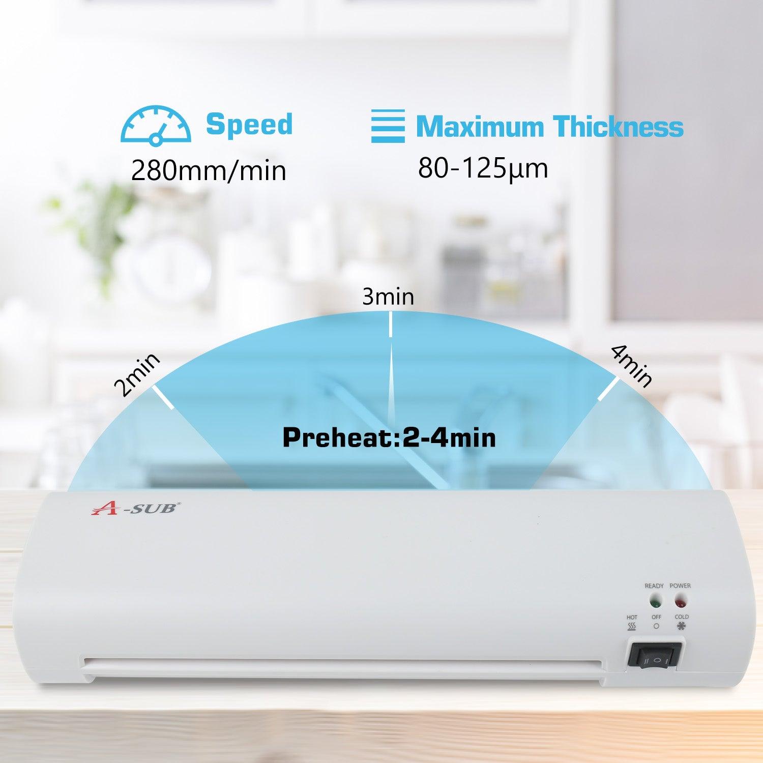 A-SUB Upgraded Thermal Laminator Machine A4 Size Cold & Hot 💥FREE GIFTS included💥 - A-SUB