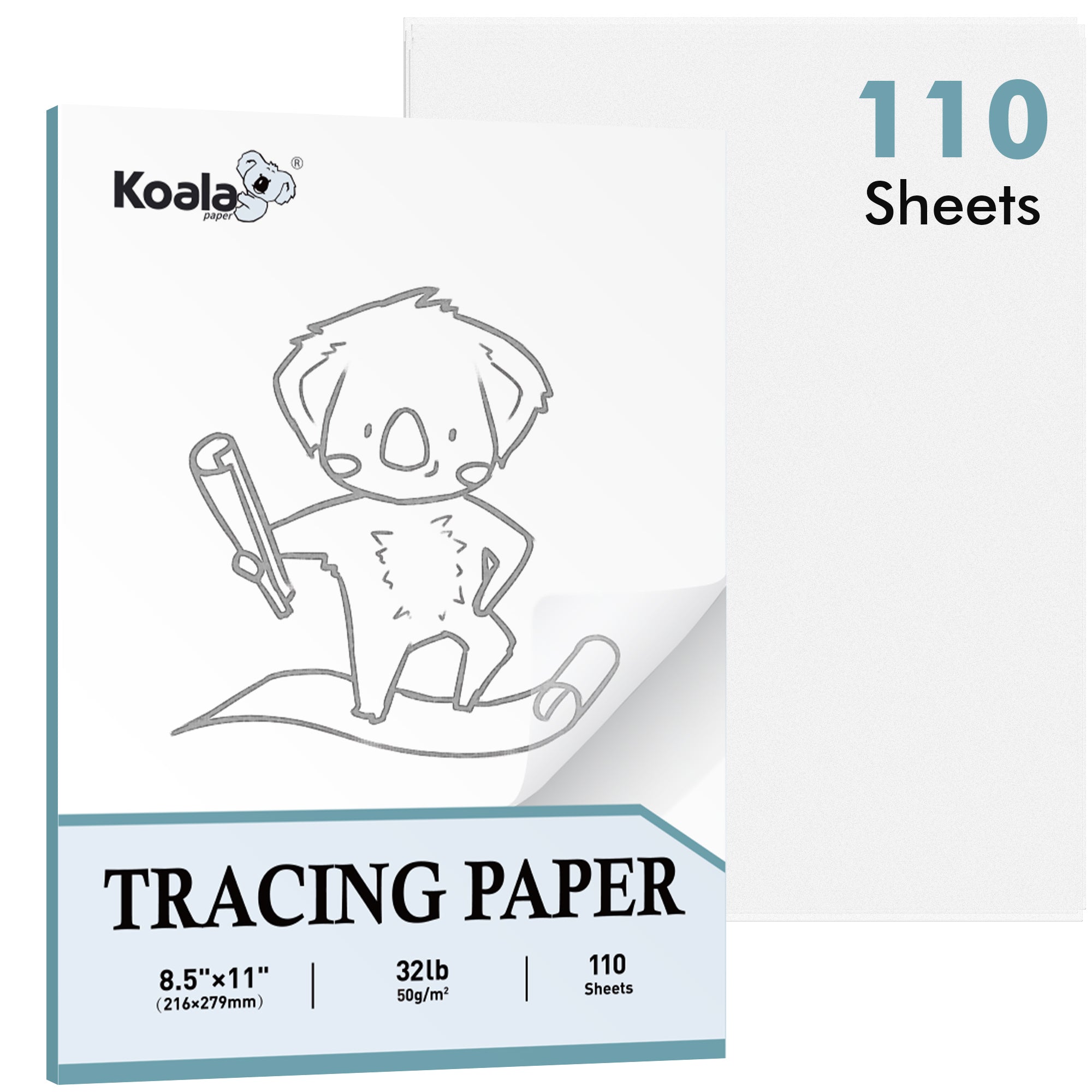 Artist’s Tracing Paper Pad 8.5x11 Inch 100 Sheets 32 LB / 50 GSM