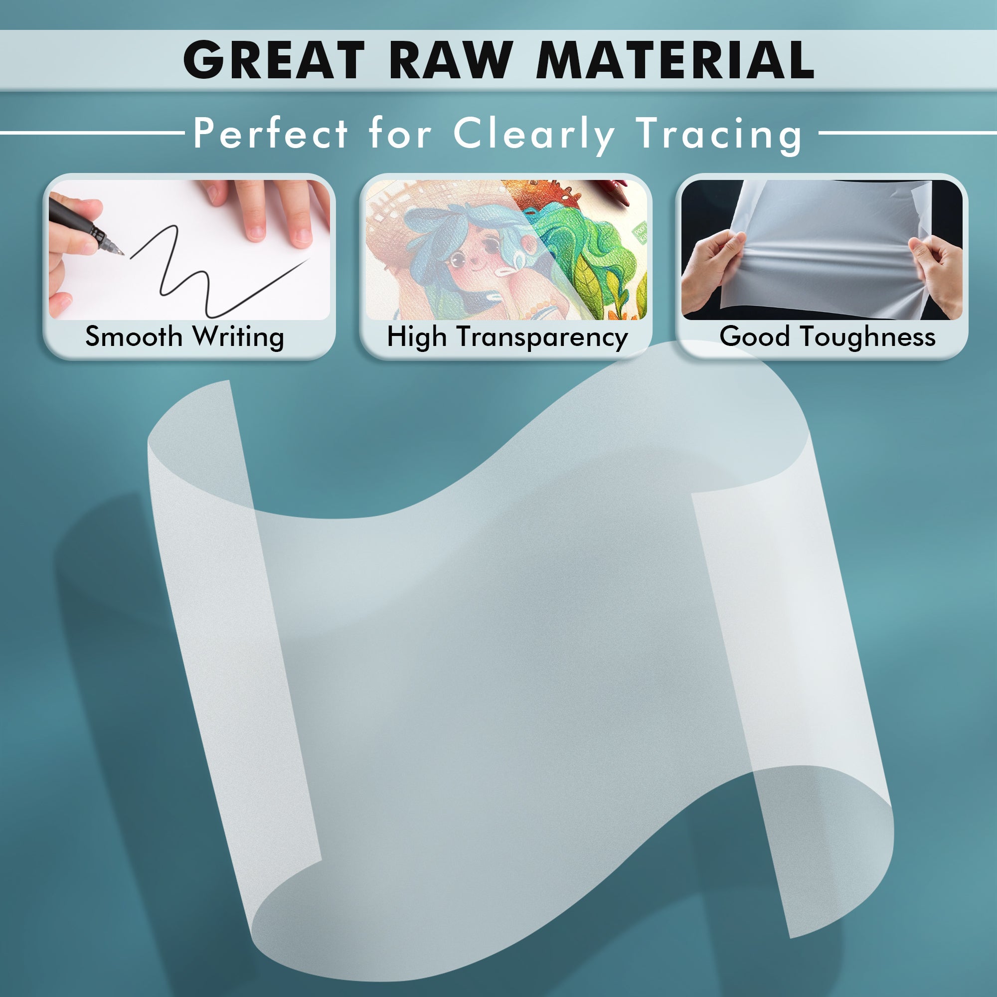 Artist’s Tracing Paper Pad 8.5x11 Inch 100 Sheets 32 LB / 50 GSM