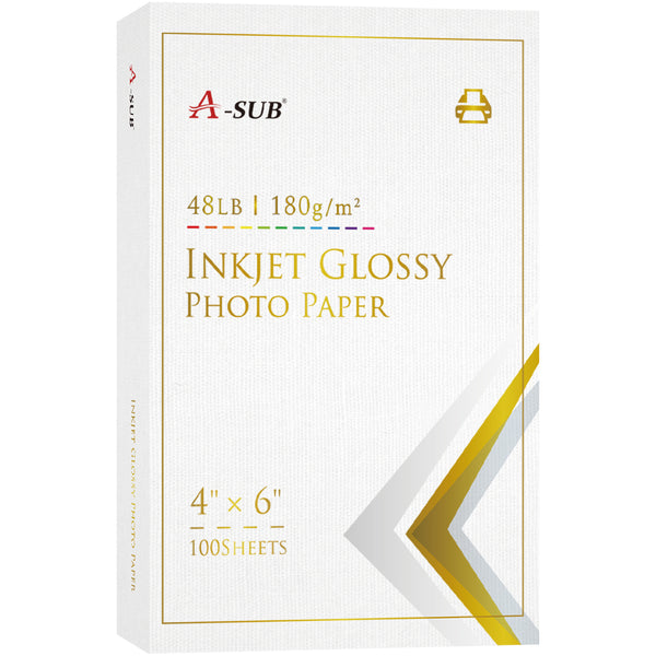 A-SUB 4 X 6 Inches Glossy Cast Coated Photo Paper 48lb 180gsm