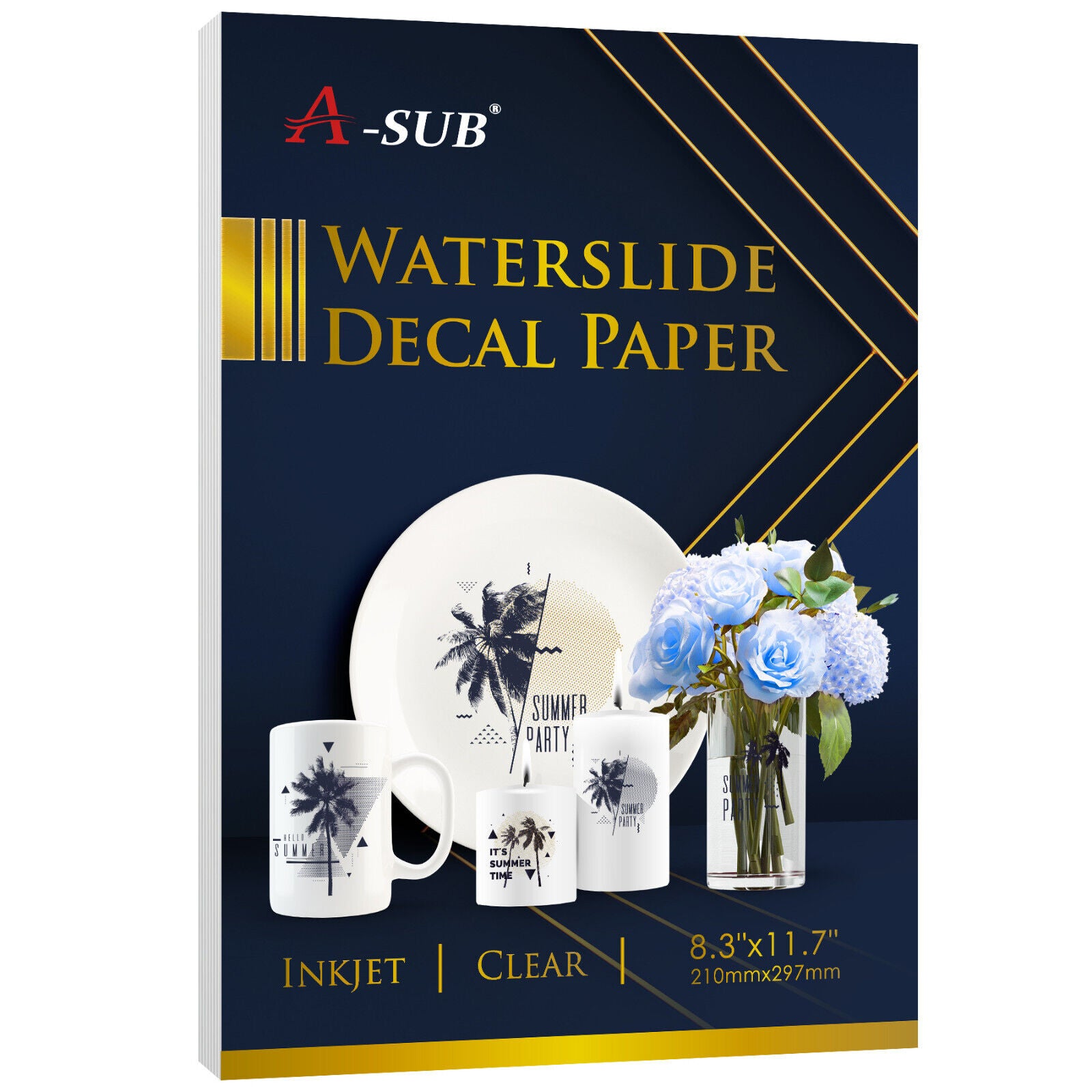 A-SUB Waterproof Clear Sticker Paper for Inkjet Printers 8.5x11 in 15