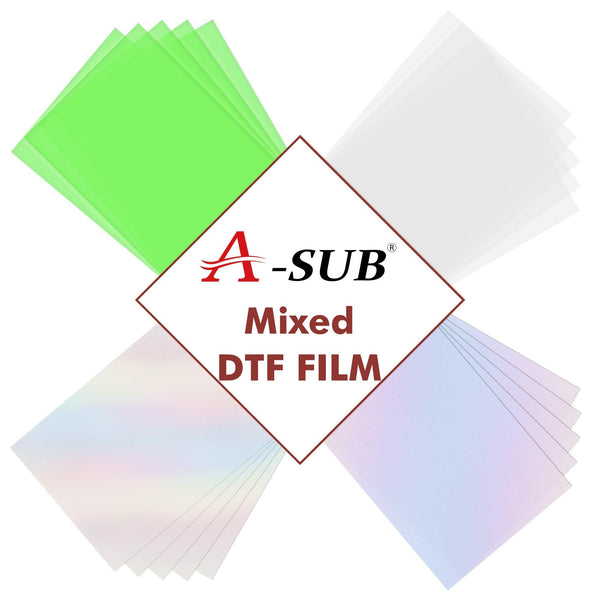 A-SUB DTF Varied Effects Film Set 8.5"*11"-Glow in the Dark , Holographic,Chameleon, Matte - A-SUB