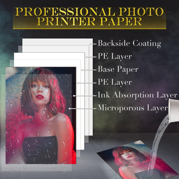 A-SUB Glossy Resin-Coated Photo Paper 8.5"x11" 66lb 250gsm for inkjet 50 sheets - A-SUB