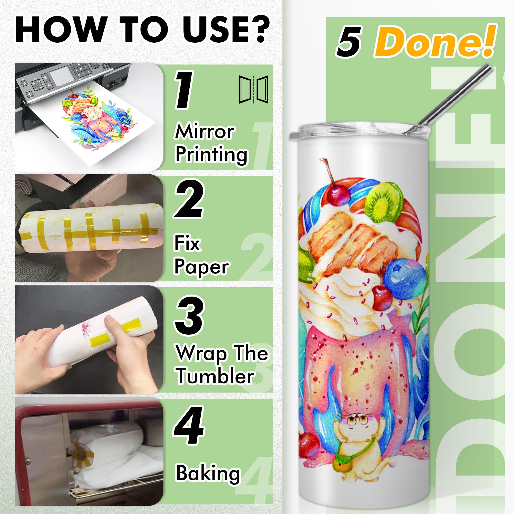 A-SUB Sublimation Shrink Wraps Sleeves 50 Sheets for Sublimation Beginner - A-SUB