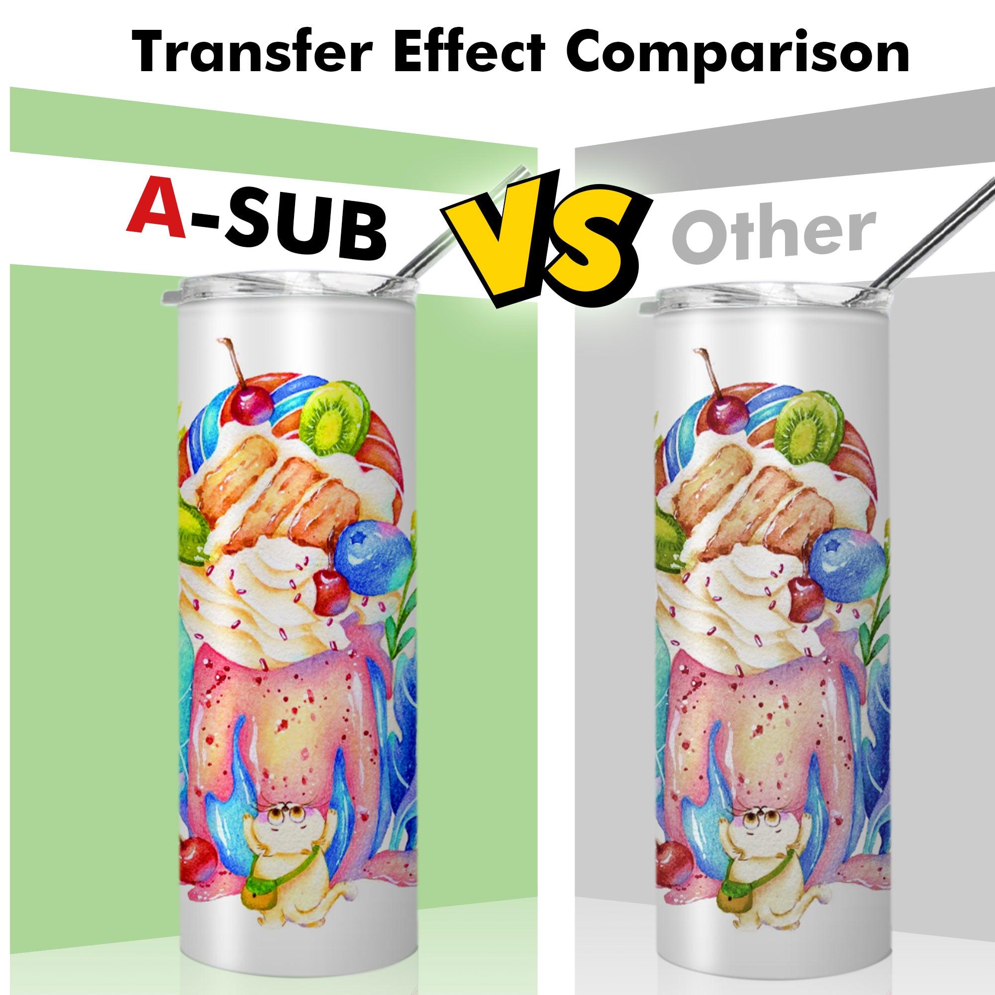 A-SUB Sublimation Shrink Wraps Sleeves 50 Sheets for Sublimation Beginner - A-SUB