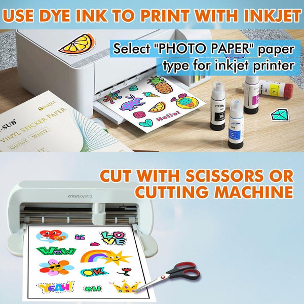 【Bulk Prices】 500 Sheets A-SUB Waterproof White Glossy Vinyl Sticker Paper - A-SUB