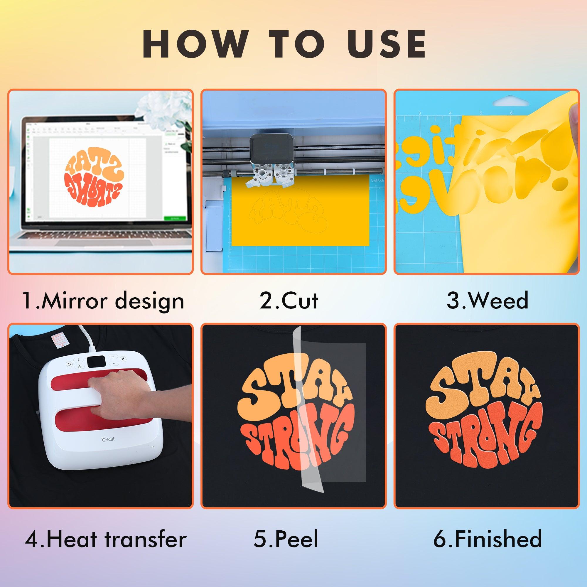 A SUB 3D Puff Heat Transfer Vinyl 8 PCS - 8 Colors Puff Vinyl Sheets 10''x 12