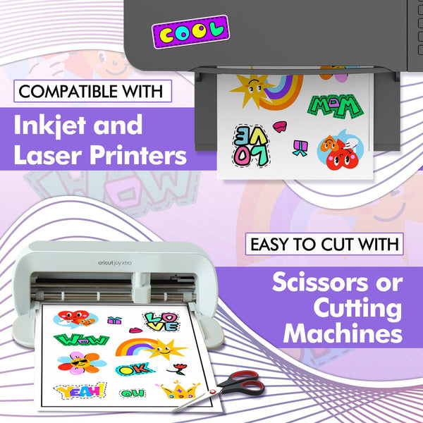 A-SUB Waterproof Matte Vinyl Sticker Paper for Inkjet Printer 200 Sheets - A-SUB