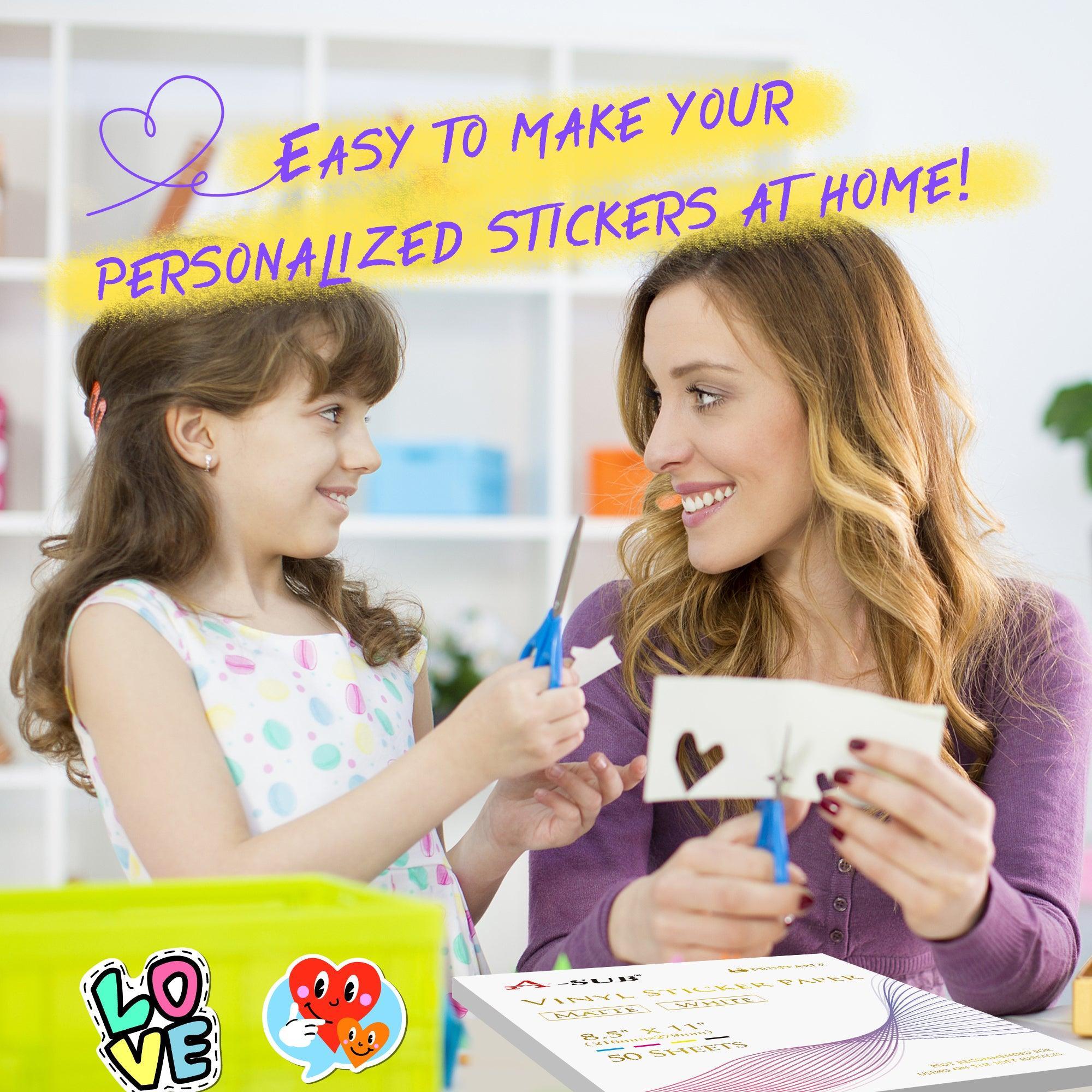 A-SUB Waterproof Matte Vinyl Sticker Paper for Inkjet Printer 200 Sheets - A-SUB