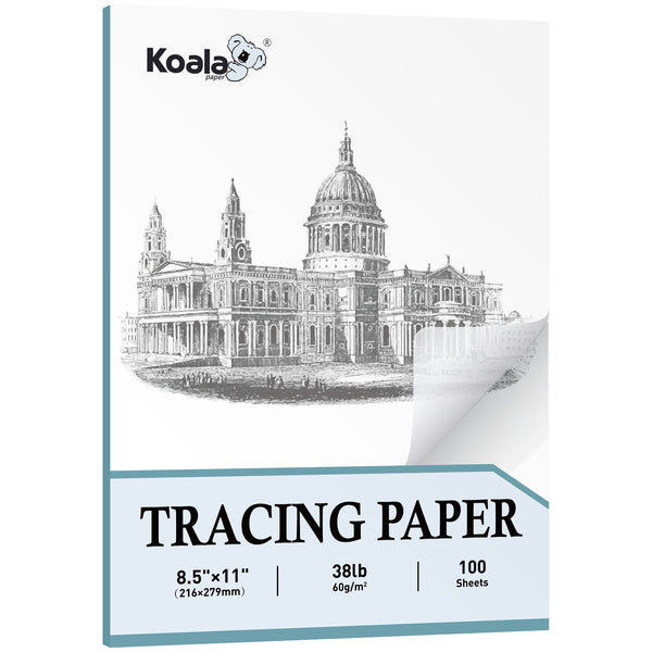 Artist’s Tracing Paper Pad 8.5x11 Inch 100 Sheets 38 LB / 60 GSM