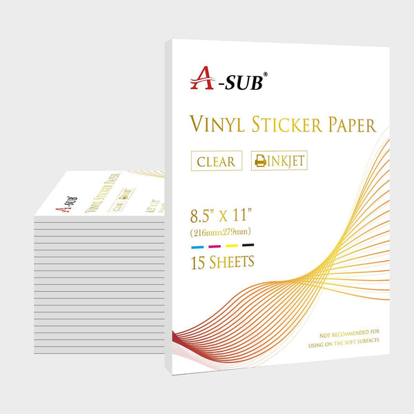 【Bulk Prices】 300 Sheets A-SUB Waterproof Clear Glossy Vinyl Sticker Paper - A-SUB