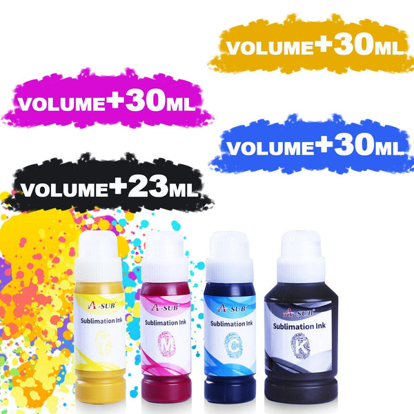 A-SUB Sublimation Ink for Epson EcoTank (Autofill/ICC-Free/Anti-UV) - A-SUB