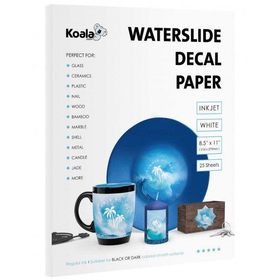 White Waterslide Decal for Inkjet Printer 25 Sheets - A-SUB