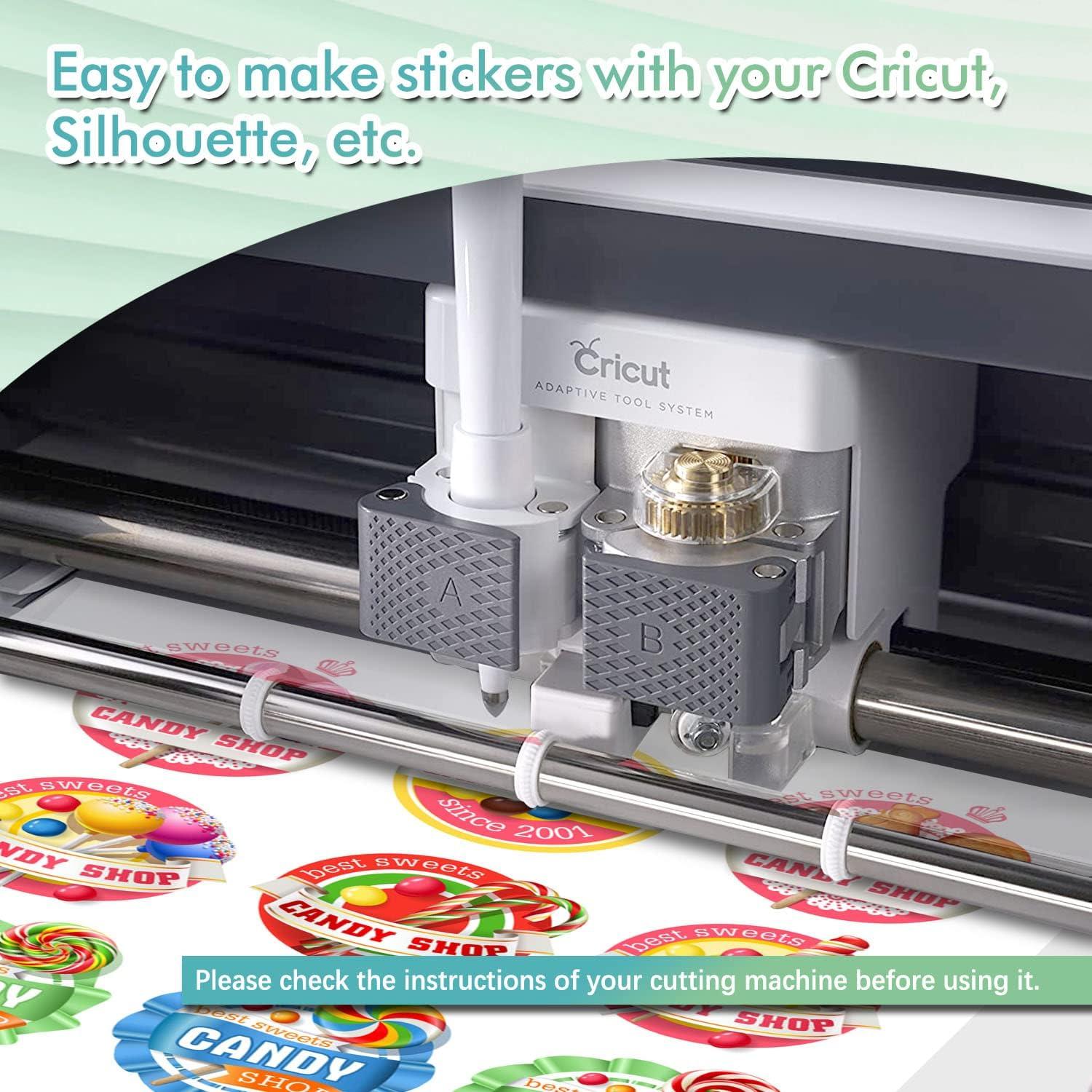 Printable Vinyl Sticker Paper Roll for Inkjet Printers, 13 inch x 32.8 ft White Matte - A-SUB