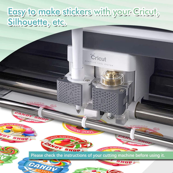 Printable Vinyl Sticker Paper Roll for Inkjet Printers, 13 inch x 32.8 ft White Matte - A-SUB