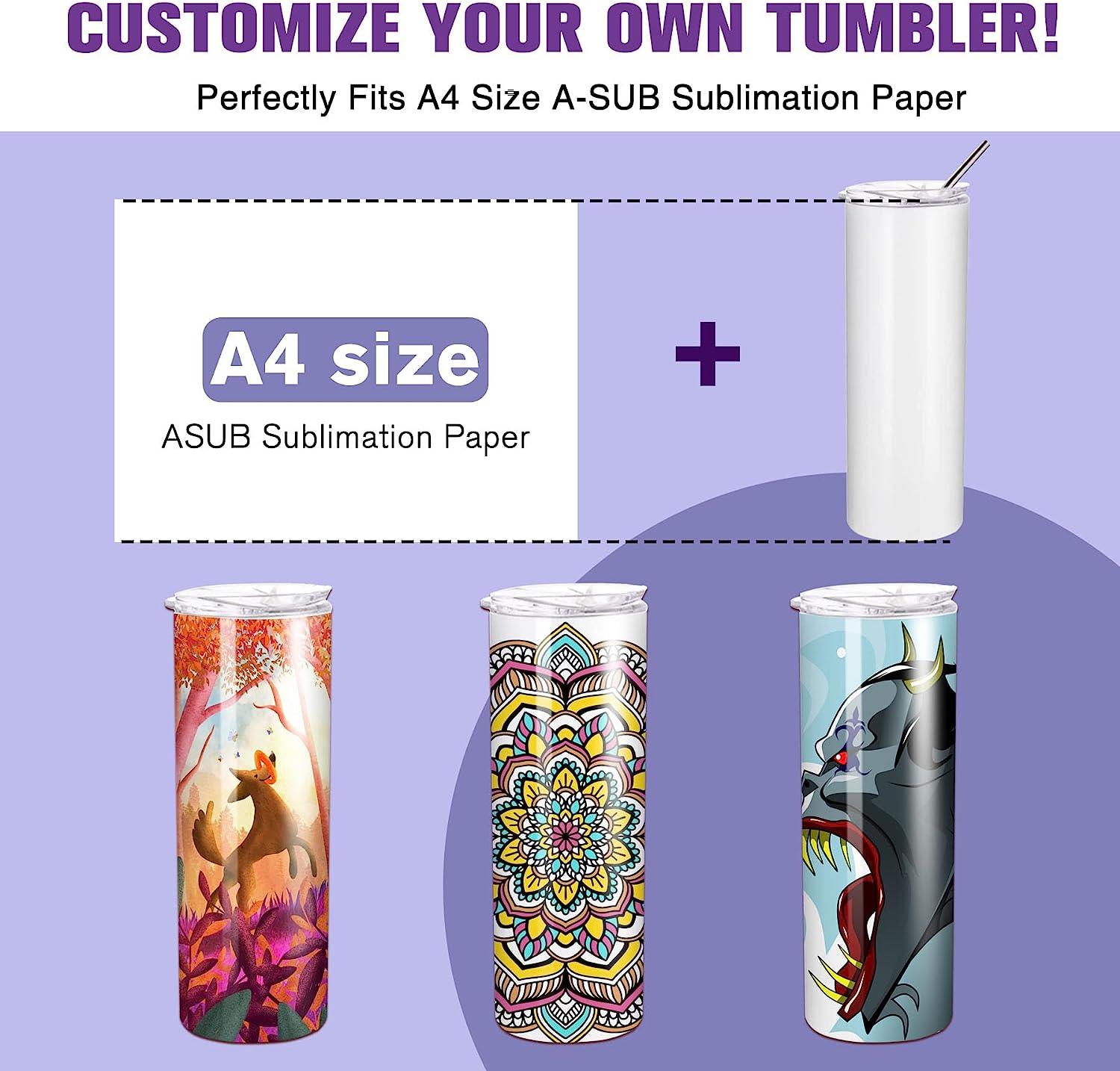 A-SUB 20 OZ Sublimation Tumbler Gift Set with Straw and Lid - A-SUB