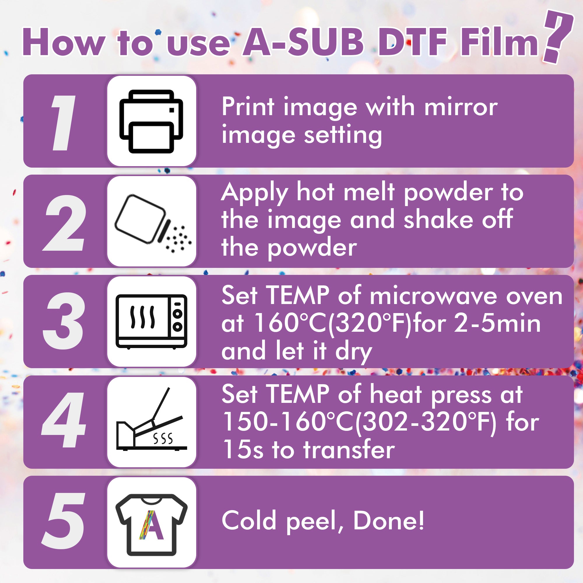A-SUB DTF Varied Effects Film Set 8.5