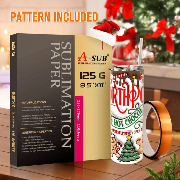 Merry Christmas 20 OZ Sublimation Bundle (3D Pattern included) - A-SUB