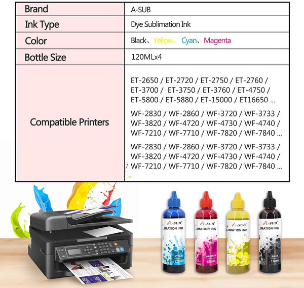 【Bulk Prices】4800ML Sublimation Ink for Epson Inkjet Printer - A-SUB