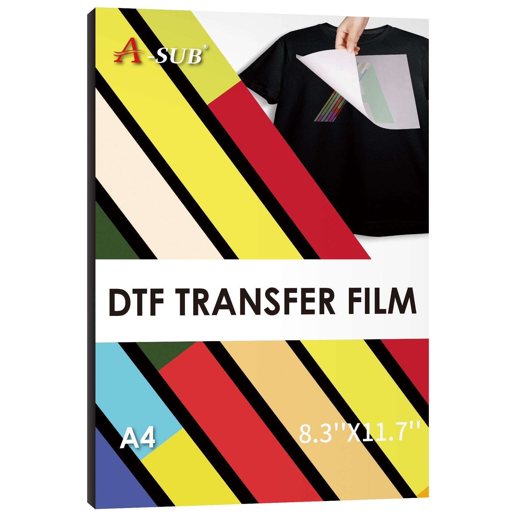 A-sub DTF Transfer Film - 30 Sheets A4 DTF Film for Sumblimation or DTF Inkjet Printer, Double Sided Matte Direct to Film Transfer Paper for T