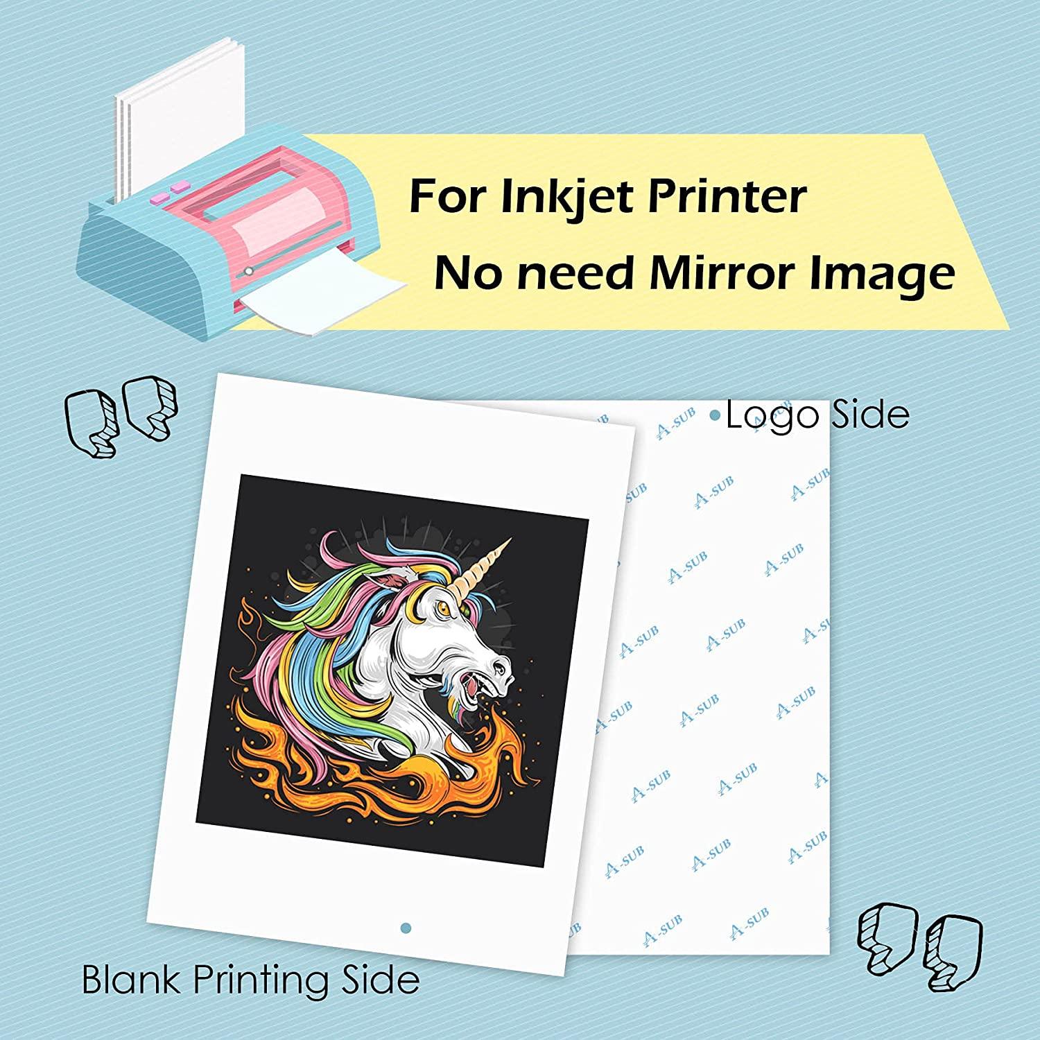 A-SUB 8.5''x11'' Dark Fabric Transfer Paper 20 Sheets - A-SUB