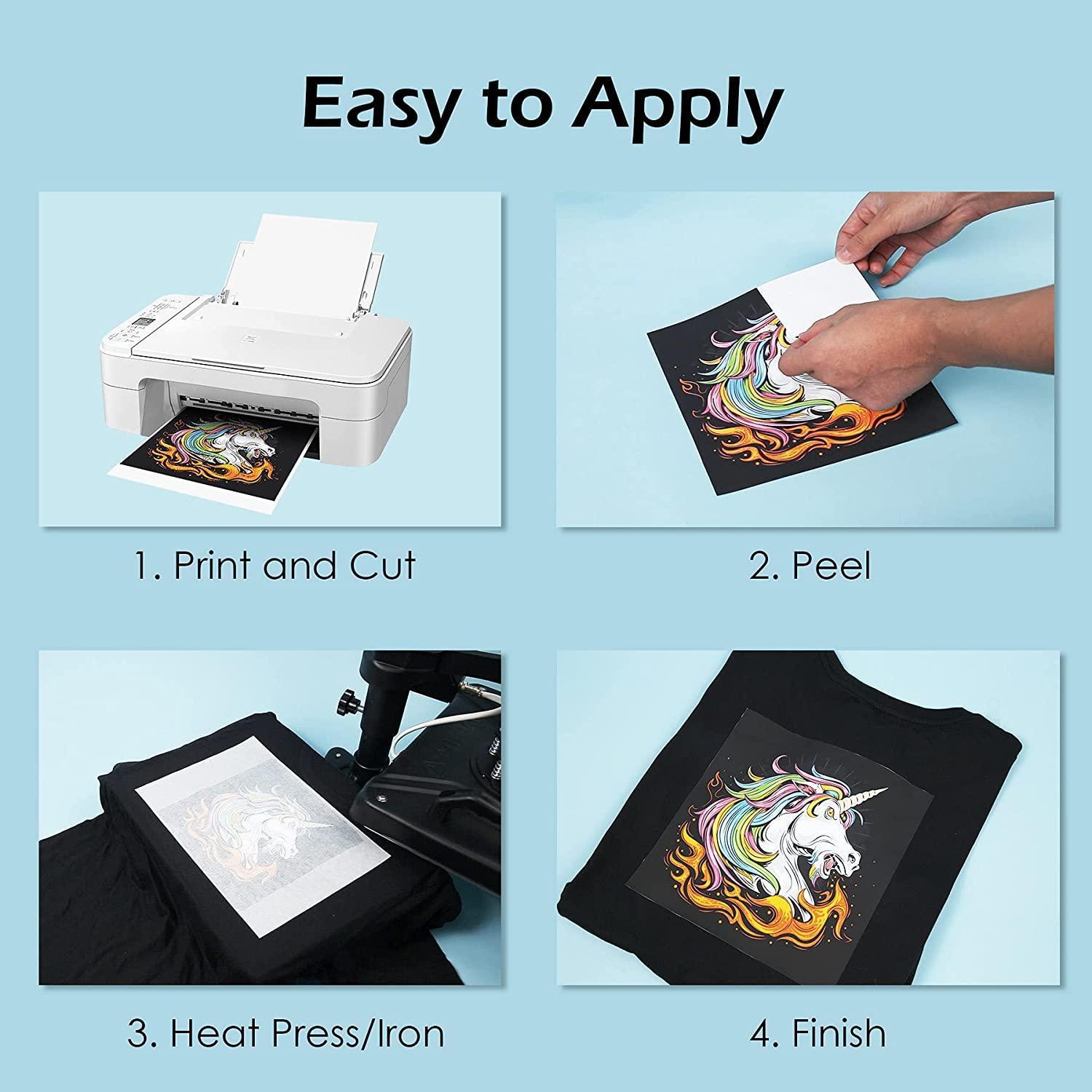 A-SUB 8.5''x11'' Dark Fabric Transfer Paper 20 Sheets - A-SUB