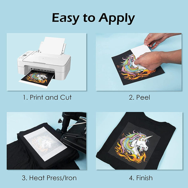 A-SUB 8.5''x11'' Dark Fabric Transfer Paper 20 Sheets - A-SUB