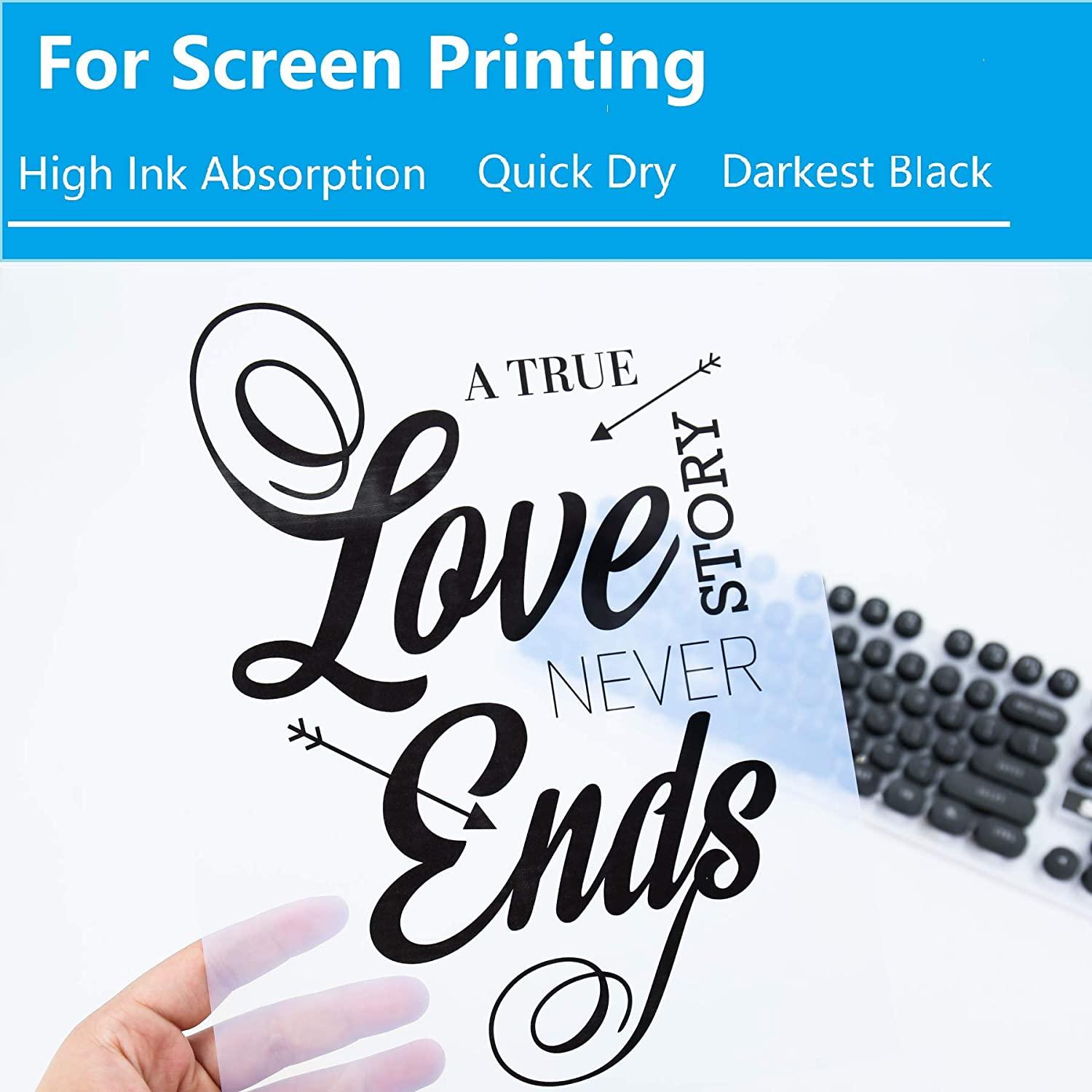 A-SUB 100 Sheets Waterproof Inkjet Milky Transparency Positive Film 8.5x11 Inch for Screen Printing - A-SUB