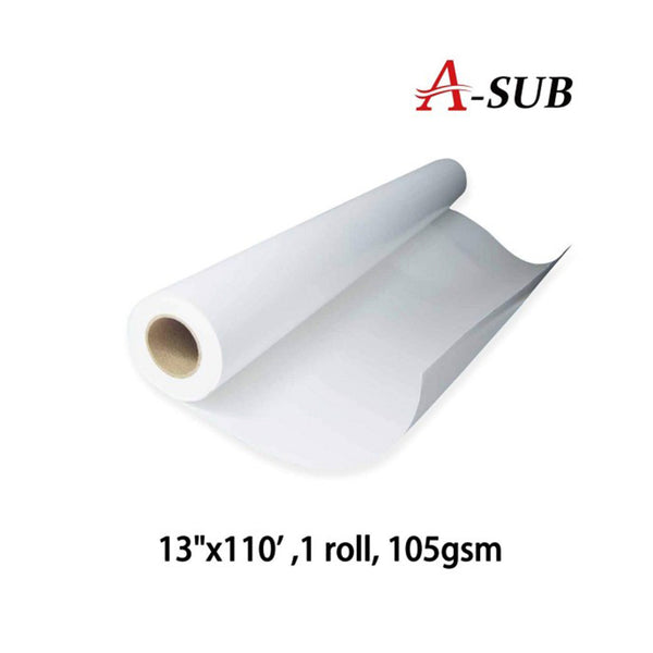 A-SUB 13"x110' Sublimation Paper  105gsm, Roll Size