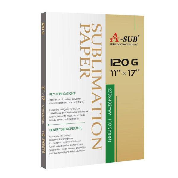 A-Sub 11'' x 17'' Sublimation Paper 120gsm, 110 sheets - A-SUB