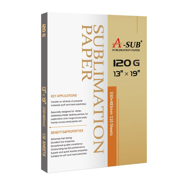 A-SUB 13'' x 19'' Sublimation Paper 120gsm, 110sheets - A-SUB