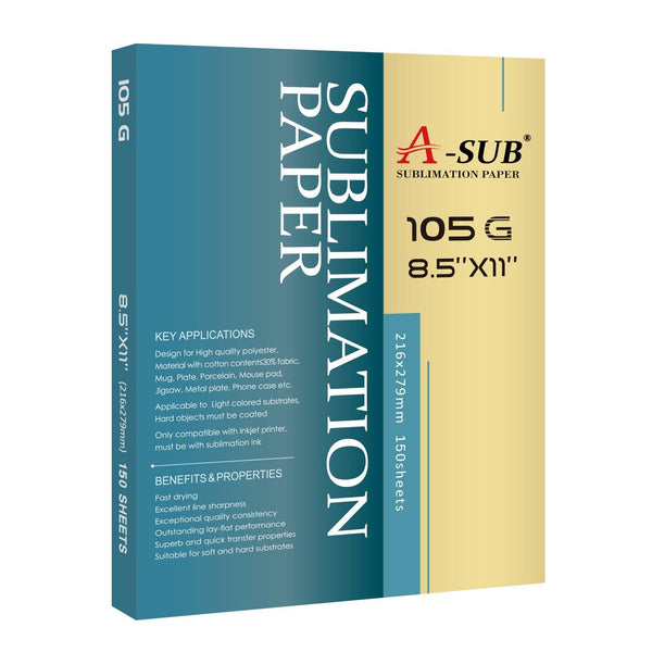 A-SUB 8.5"x11" Sublimation Paper 105gsm, 150 Sheets - A-SUB