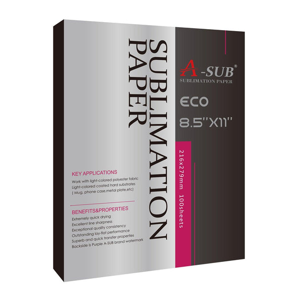 A-SUB 8.5"x11" Light ECO Sublimation Paper 100sheets - A-SUB
