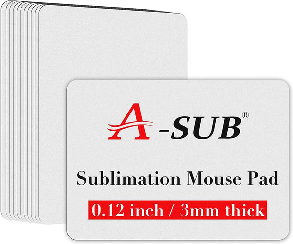 A-SUB Sublimation Mouse Pad Blank 9.4x7.9x0.12 inches 11 pcs - A-SUB