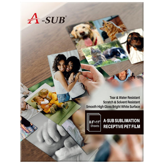 A-SUB Chrome Sublimation Receptive PET Film (8.5 x 11", 5 Sheets) - A-SUB
