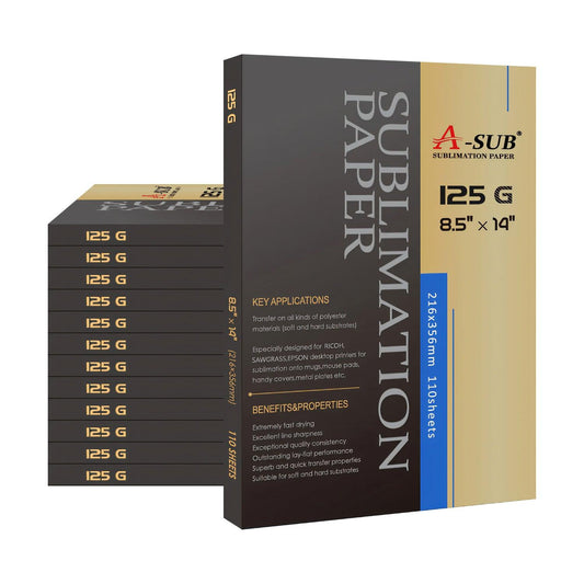 【Bulk Prices】2200 Sheets A-SUB 8.5" x 14" Sublimation Paper 125gsm - A-SUB