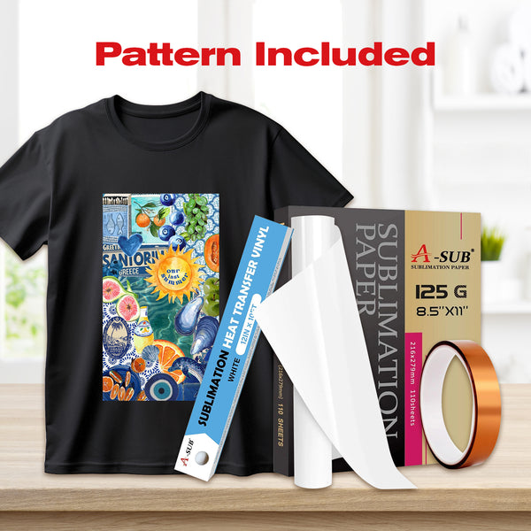 A-SUB White Subliamtion Vinyl with your only limit is only your mind Design (Pattern Included)