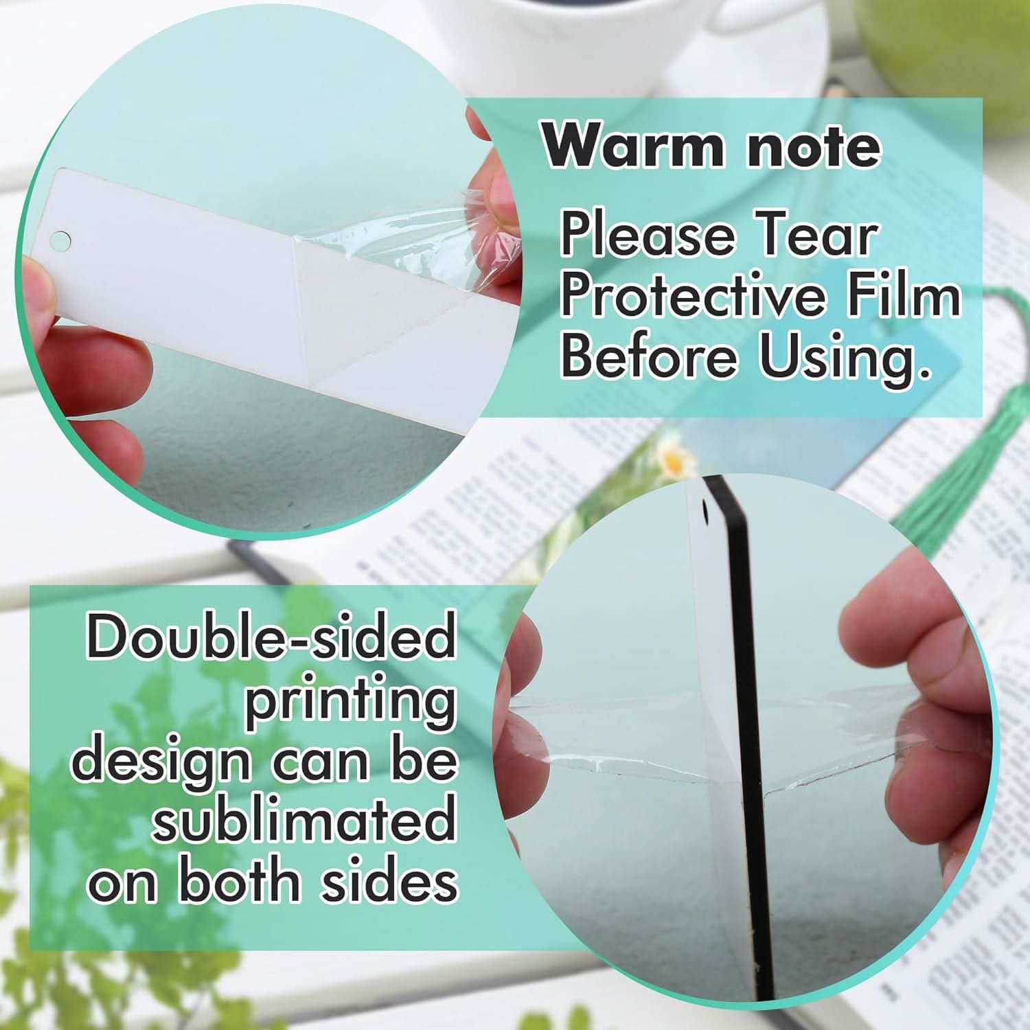 30 PCS Sublimation Blank MDF Bookmarks with Holes & Colorful Tassels – Double-Sided