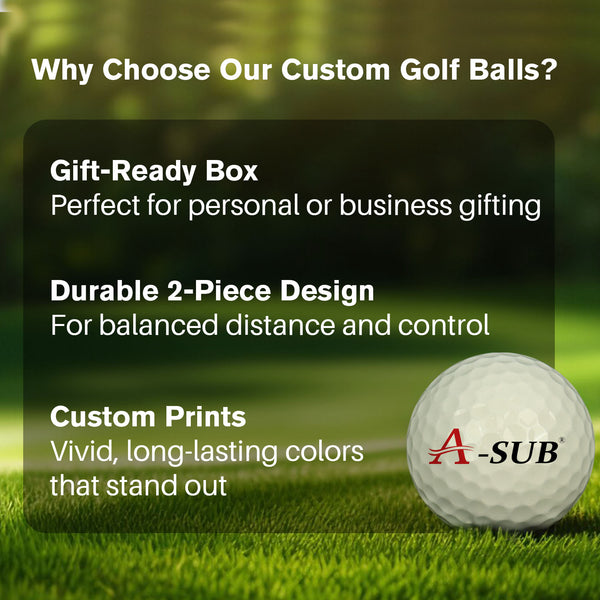 A-SUB 3-Piece Golf Ball for UV Printer with Gift Box 16pcs