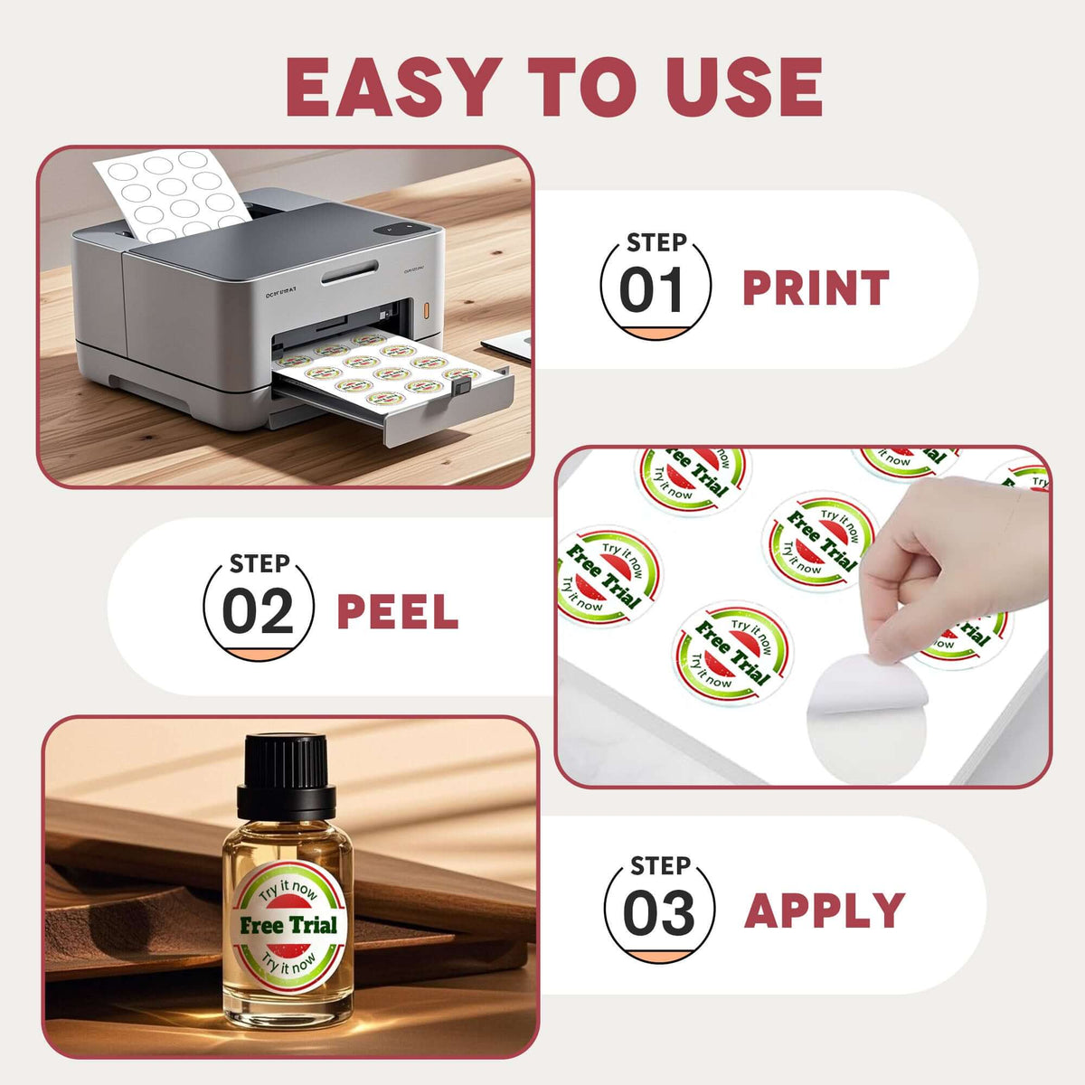 2 Inch Round Sticker Labels - A-SUB White Glossy Labels