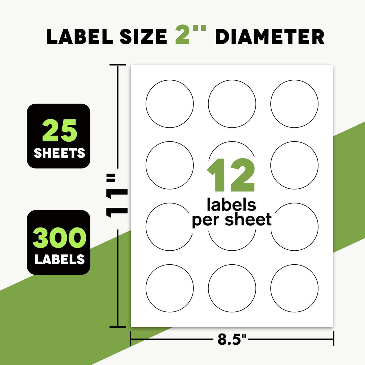 A-SUB 2 Inch Waterproof Round Sticker Labels – White matte for Inkjet ...
