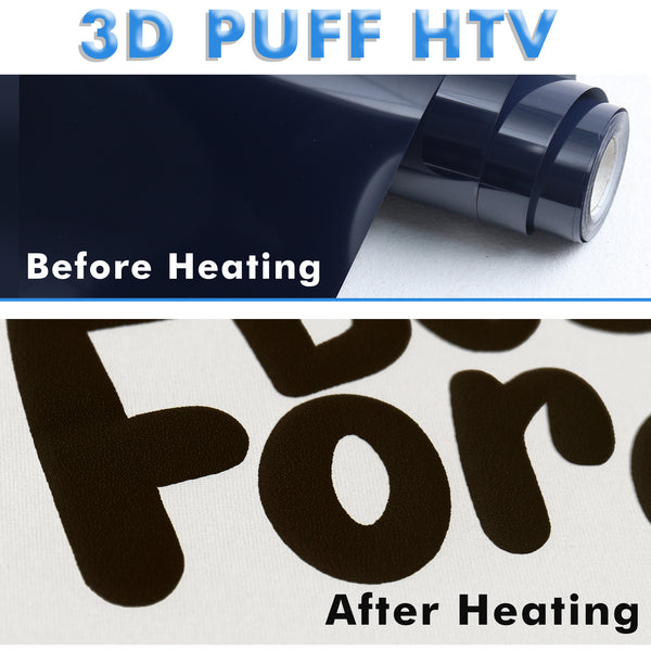 A SUB 3D Puff Heat Transfer Vinyl 8 PCS - 8 Colors Puff Vinyl Sheets 1