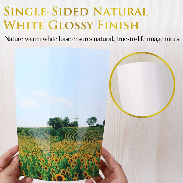 A-SUB 8.5x11 Inches Glossy Cast Coated Photo Paper 48lb 180gsm