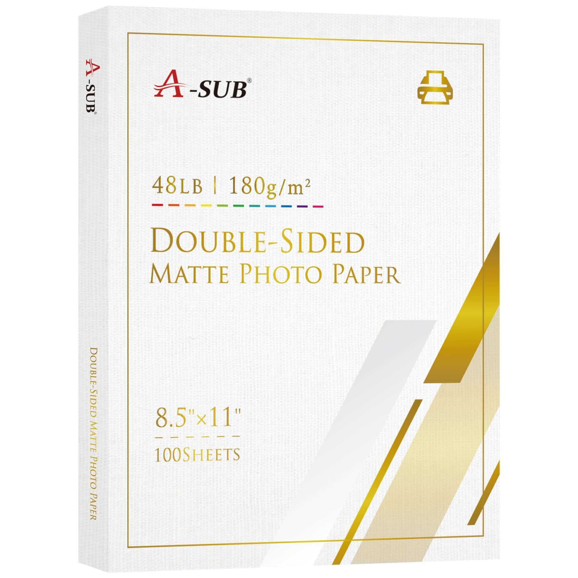Paper Matte Display A-SUB 8.5x11 Matte Double-Side Photo Paper 48lb 260gsm | Premium Inkjet ...