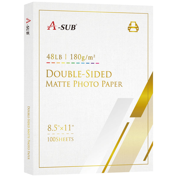 A-SUB 8.5x11 Inches Matte Double-Side Cast Coated Photo Paper 48lb 260gsm